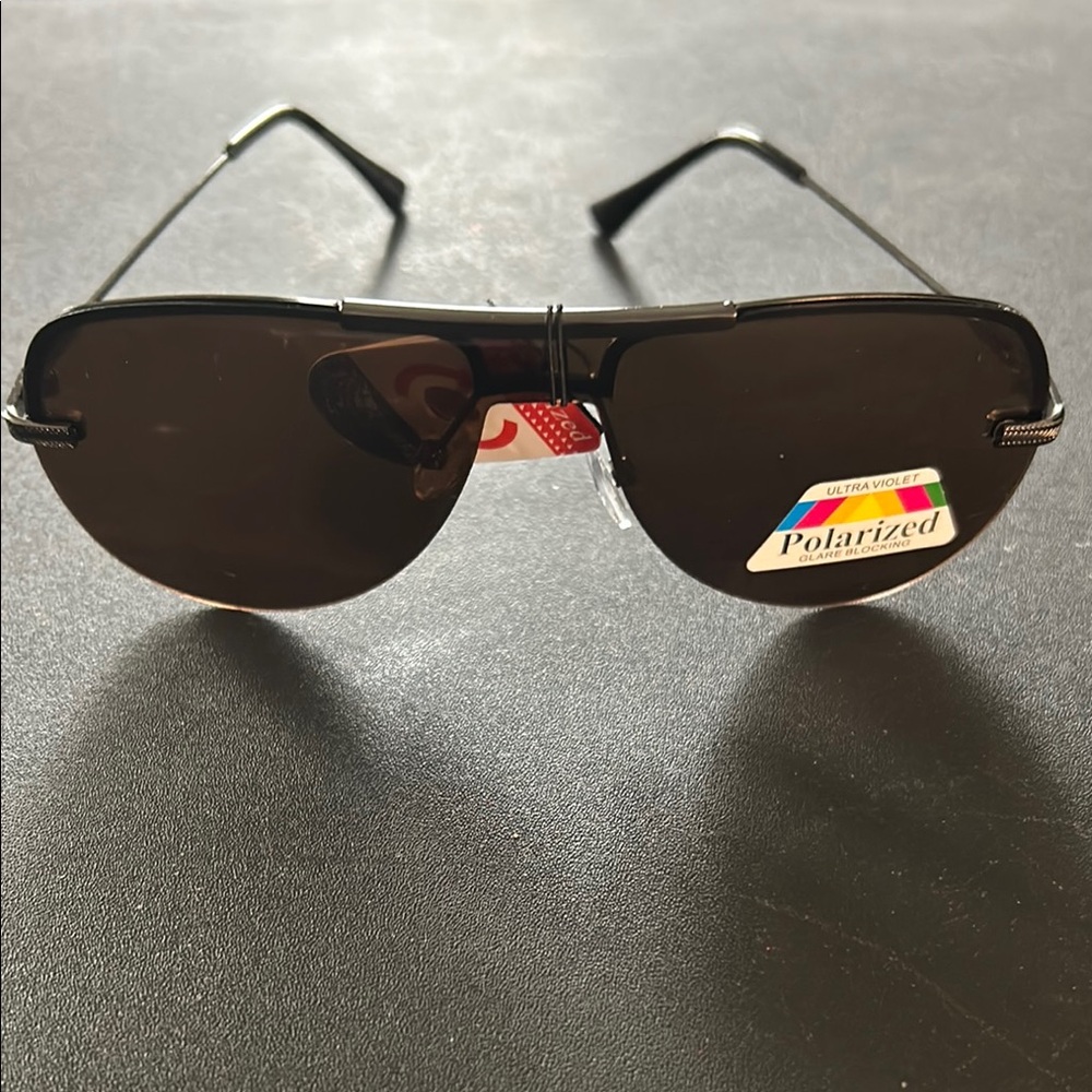Black Aviator Sunglasses Frameless Design